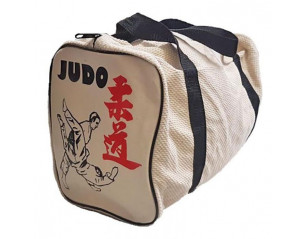 Sports bag small made from white judo fabric.